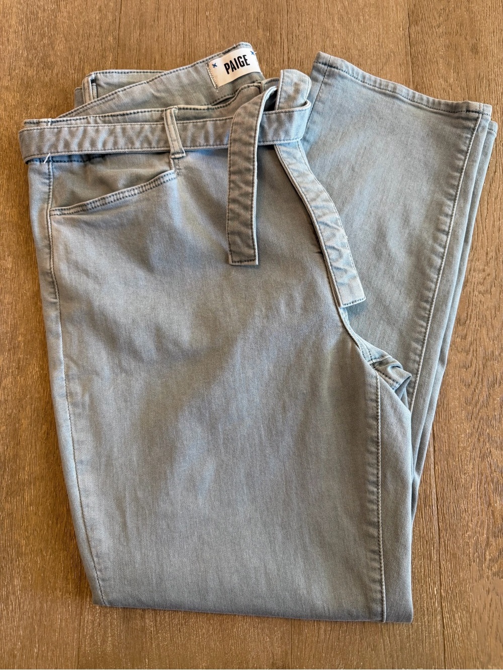 PAIGE Brigitte Self Tie Straight Leg Ankle Jeans Size 32, EUC. $229 MSRP - Picture 11 of 11